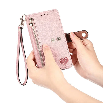 For HMD Pulse Pro Case RFID Blocking Zipper Pocket Leather Wallet Phone Cover