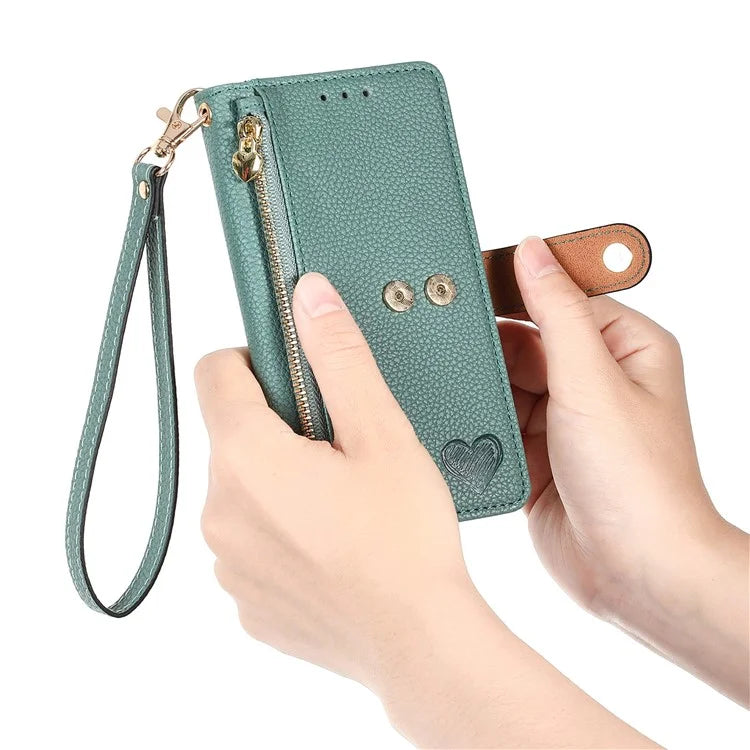 For HMD Pulse Pro Case RFID Blocking Zipper Pocket Leather Wallet Phone Cover
