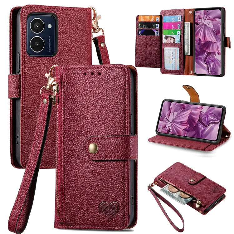 For HMD Pulse Pro Case RFID Blocking Zipper Pocket Leather Wallet Phone Cover