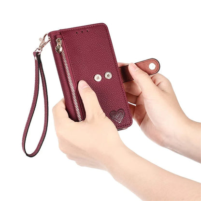 For HMD Pulse Pro Case RFID Blocking Zipper Pocket Leather Wallet Phone Cover