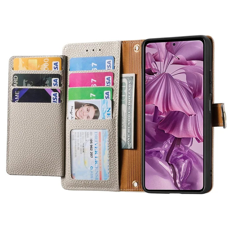 For HMD Pulse Pro Case RFID Blocking Zipper Pocket Leather Wallet Phone Cover