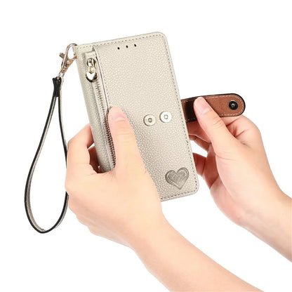 For HMD Pulse Pro Case RFID Blocking Zipper Pocket Leather Wallet Phone Cover