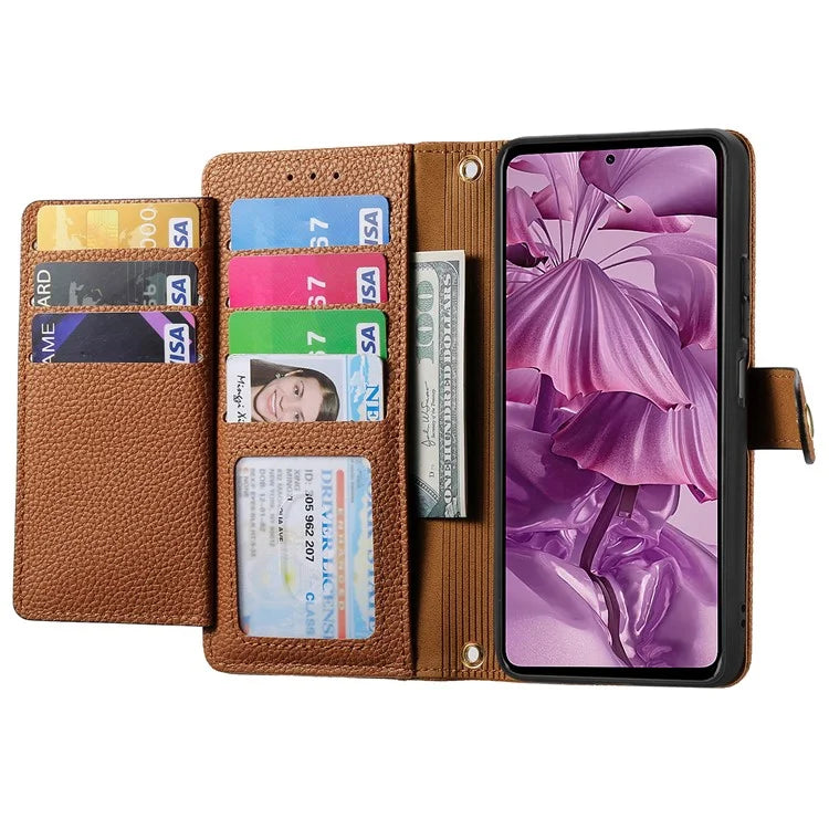 For HMD Pulse Pro Case RFID Blocking Zipper Pocket Leather Wallet Phone Cover
