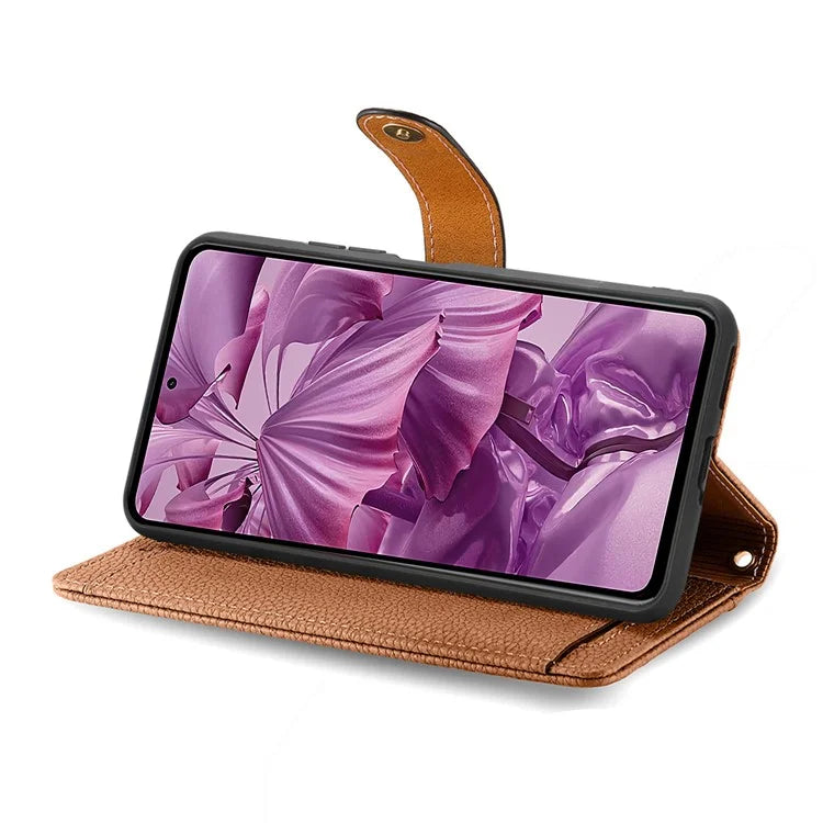 For HMD Pulse Pro Case RFID Blocking Zipper Pocket Leather Wallet Phone Cover