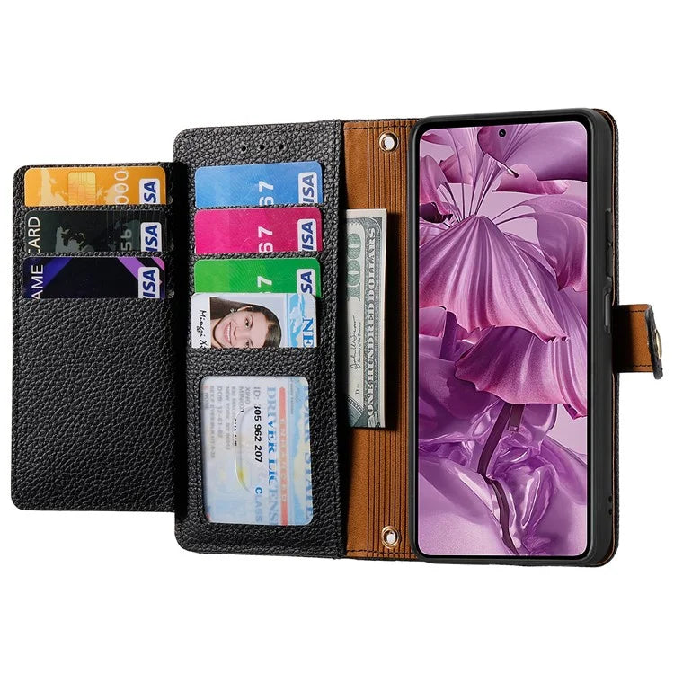 For HMD Pulse Pro Case RFID Blocking Zipper Pocket Leather Wallet Phone Cover