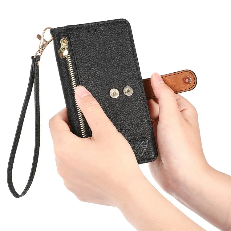 For HMD Pulse Pro Case RFID Blocking Zipper Pocket Leather Wallet Phone Cover