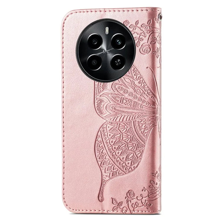 For Realme 13 4G Case PU Leather Wallet Phone Cover Butterfly Pattern