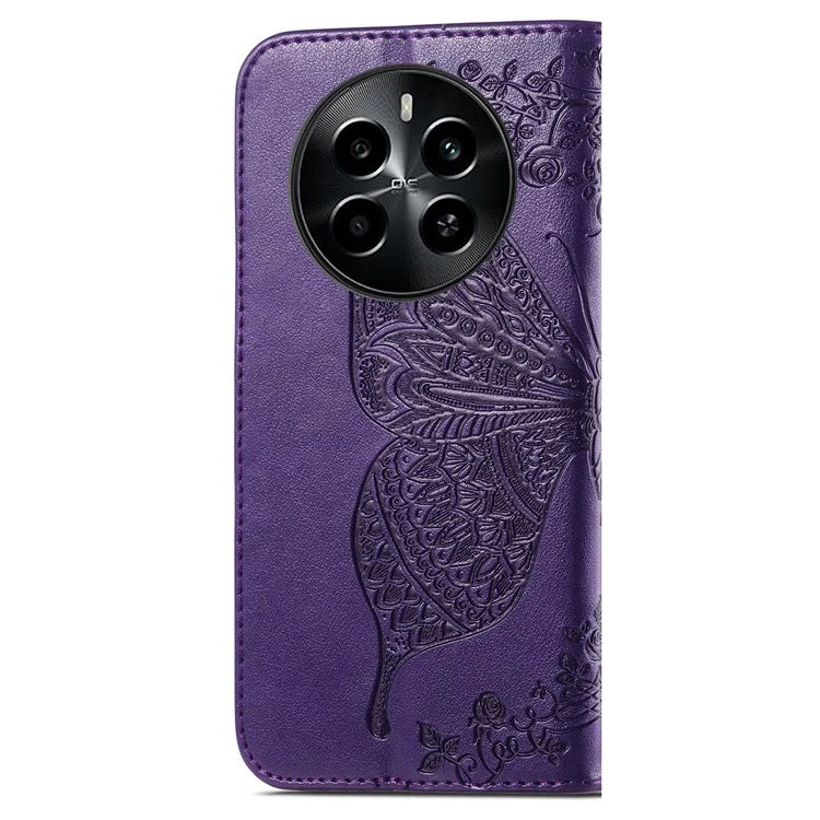 For Realme 13 4G Case PU Leather Wallet Phone Cover Butterfly Pattern