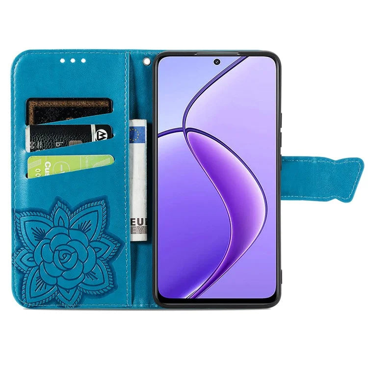 For Realme 13 4G Case PU Leather Wallet Phone Cover Butterfly Pattern