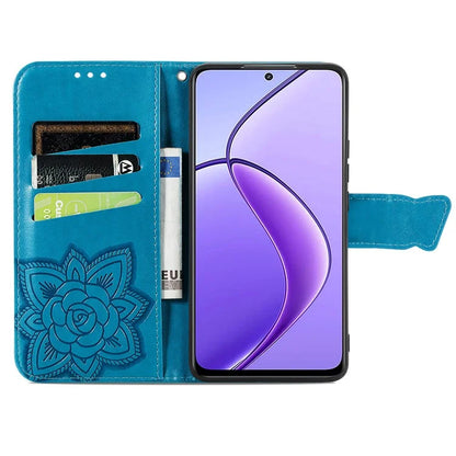 For Realme 13 4G Case PU Leather Wallet Phone Cover Butterfly Pattern
