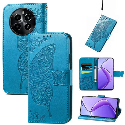 For Realme 13 4G Case PU Leather Wallet Phone Cover Butterfly Pattern