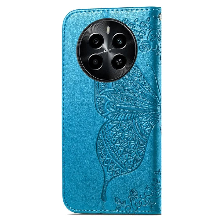 For Realme 13 4G Case PU Leather Wallet Phone Cover Butterfly Pattern