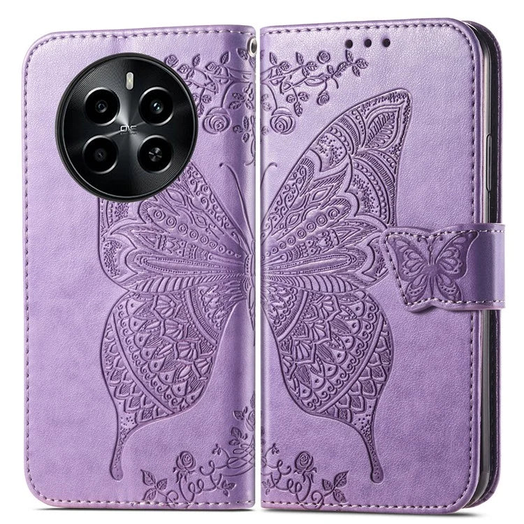 For Realme 13 4G Case PU Leather Wallet Phone Cover Butterfly Pattern