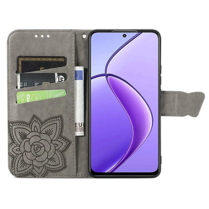For Realme 13 4G Case PU Leather Wallet Phone Cover Butterfly Pattern