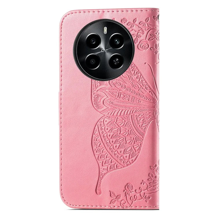For Realme 13 4G Case PU Leather Wallet Phone Cover Butterfly Pattern