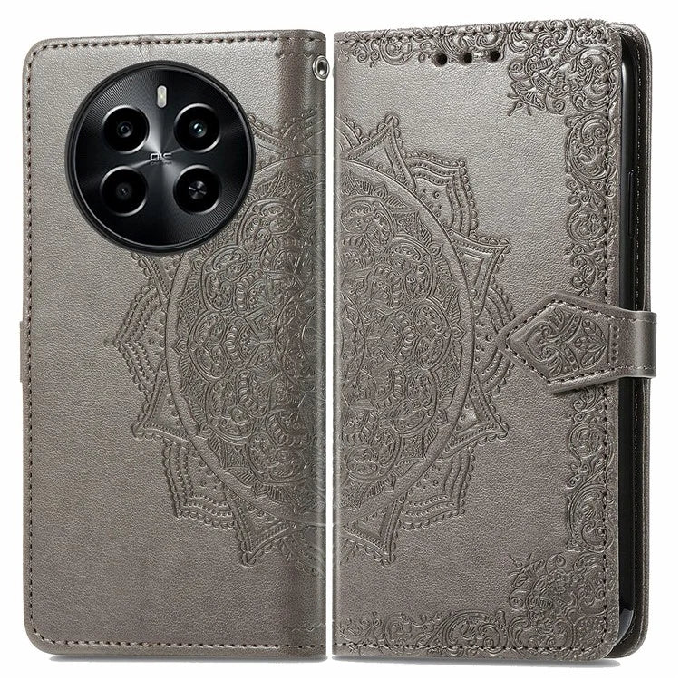 For Realme 13 4G Case Mandala Embossed Design Leather Wallet Phone Cover