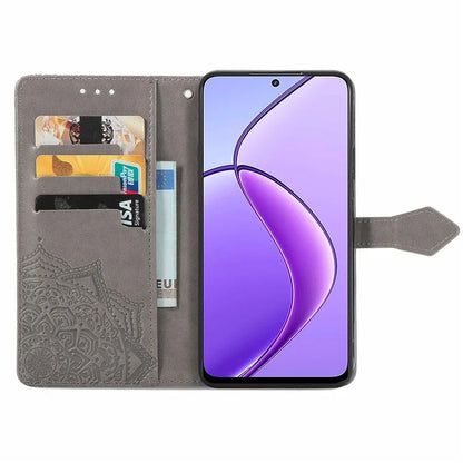 For Realme 13 4G Case Mandala Embossed Design Leather Wallet Phone Cover