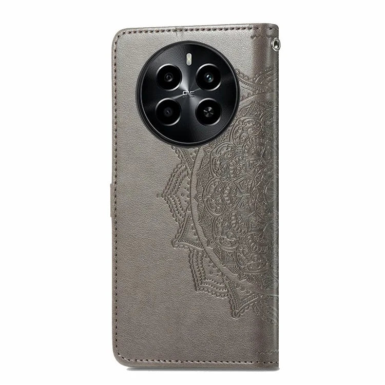 For Realme 13 4G Case Mandala Embossed Design Leather Wallet Phone Cover
