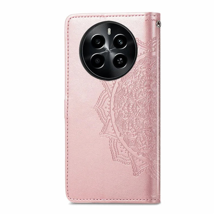 For Realme 13 4G Case Mandala Embossed Design Leather Wallet Phone Cover
