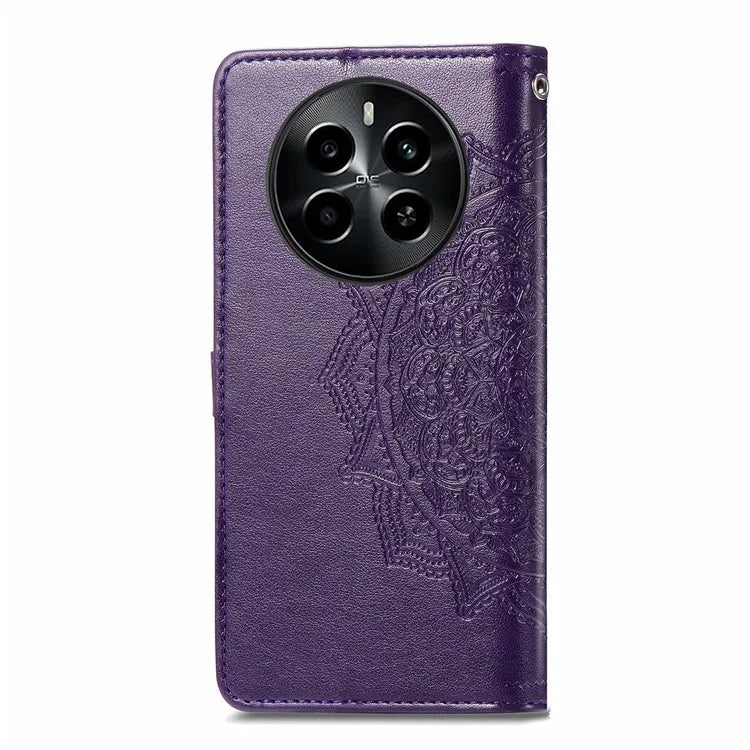 For Realme 13 4G Case Mandala Embossed Design Leather Wallet Phone Cover