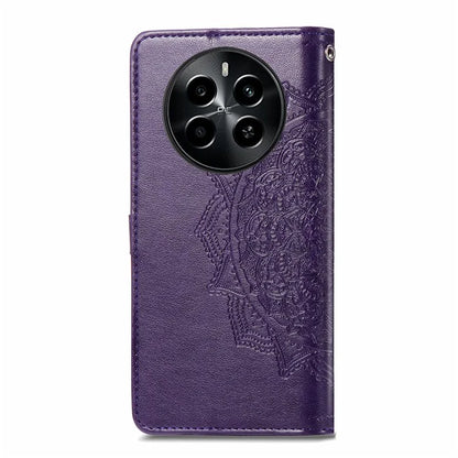 For Realme 13 4G Case Mandala Embossed Design Leather Wallet Phone Cover