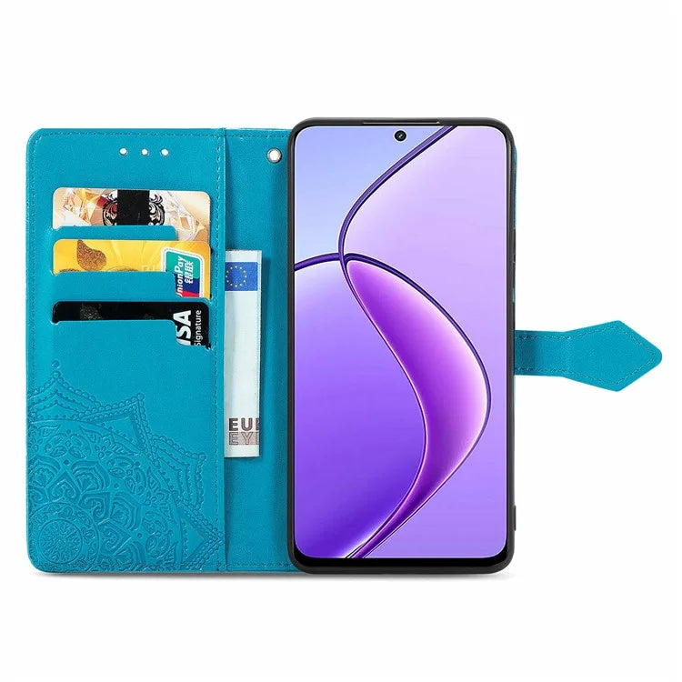 For Realme 13 4G Case Mandala Embossed Design Leather Wallet Phone Cover