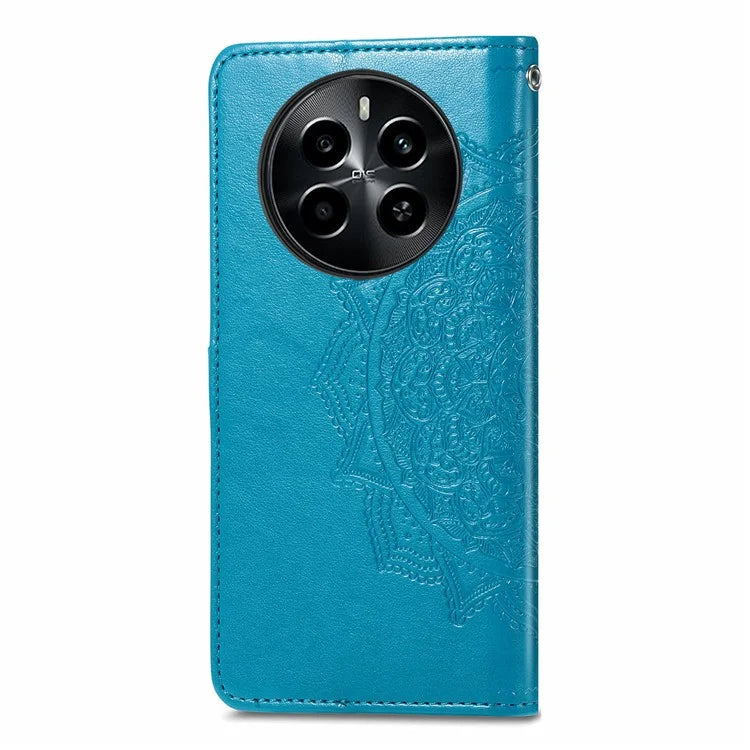 For Realme 13 4G Case Mandala Embossed Design Leather Wallet Phone Cover