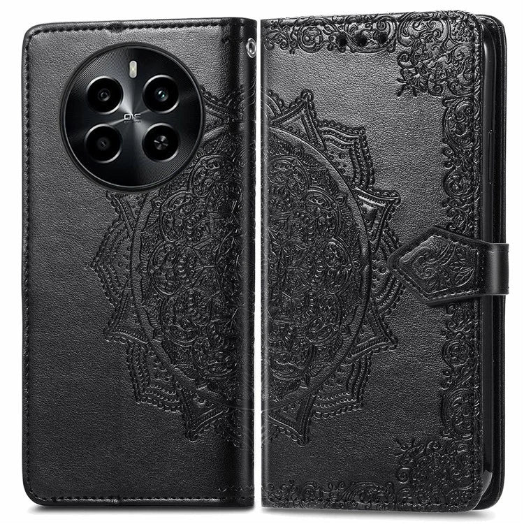 For Realme 13 4G Case Mandala Embossed Design Leather Wallet Phone Cover