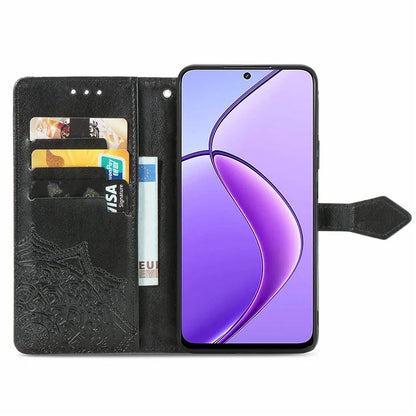 For Realme 13 4G Case Mandala Embossed Design Leather Wallet Phone Cover