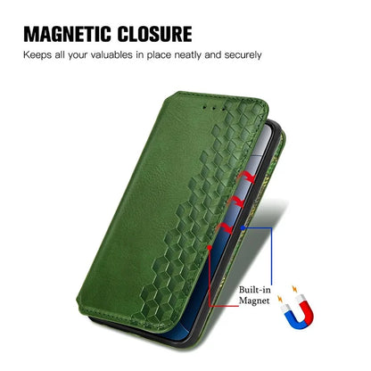 For Xiaomi 14T Pro Case Rhombus Imprint PU Leather Wallet Phone Cover