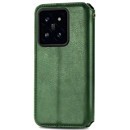 For Xiaomi 14T Pro Case Rhombus Imprint PU Leather Wallet Phone Cover