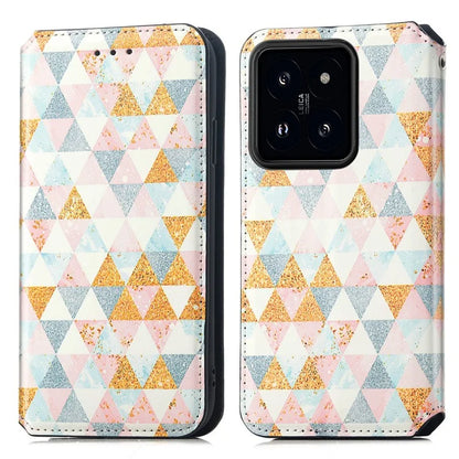 CASENEO 001 Series for Xiaomi 14T Pro Case RFID Blocking Wallet Leather Cover Pattern Print