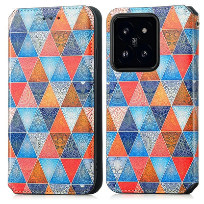 CASENEO 001 Series for Xiaomi 14T Pro Case RFID Blocking Wallet Leather Cover Pattern Print