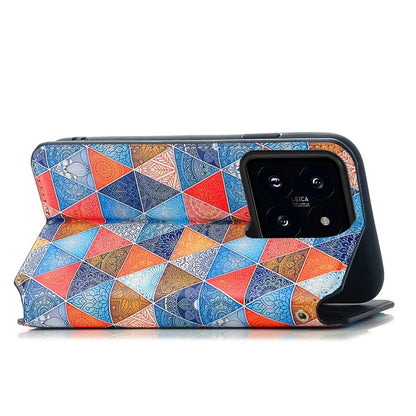 CASENEO 001 Series for Xiaomi 14T Pro Case RFID Blocking Wallet Leather Cover Pattern Print