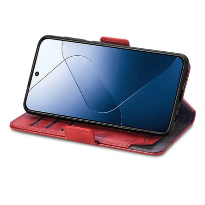 CASENEO 002 Series For Xiaomi 14T Pro Case Stand Wallet Splicing PU Leather Cover