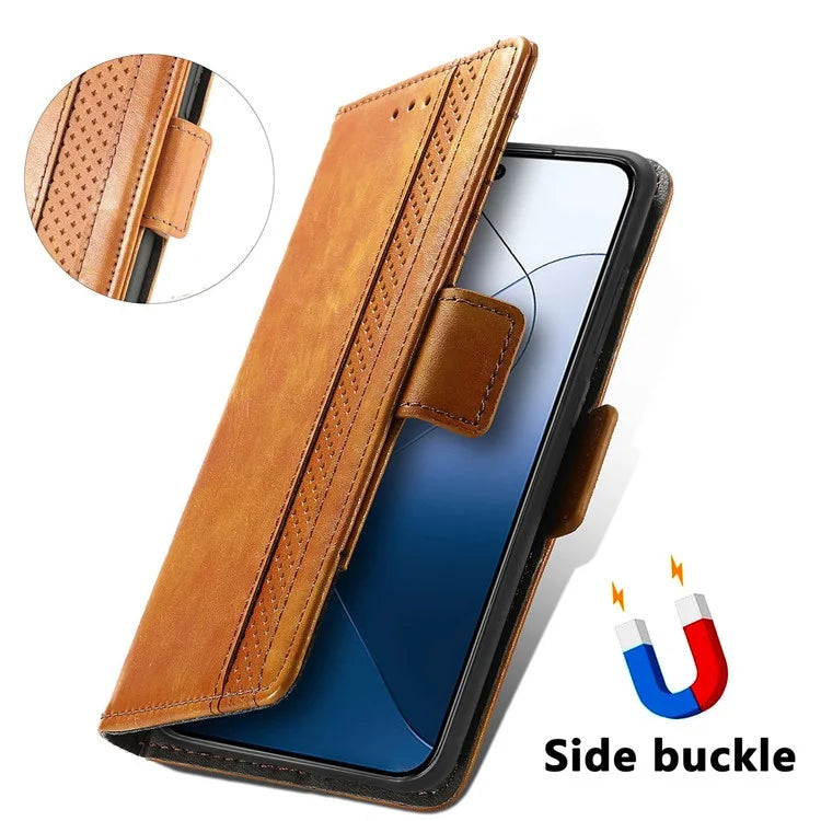 CASENEO 002 Series For Xiaomi 14T Pro Case Stand Wallet Splicing PU Leather Cover