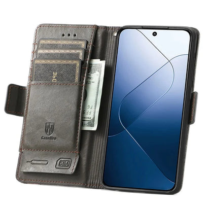CASENEO 002 Series For Xiaomi 14T Pro Case Stand Wallet Splicing PU Leather Cover