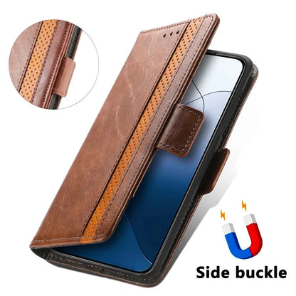 CASENEO 002 Series For Xiaomi 14T Pro Case Stand Wallet Splicing PU Leather Cover