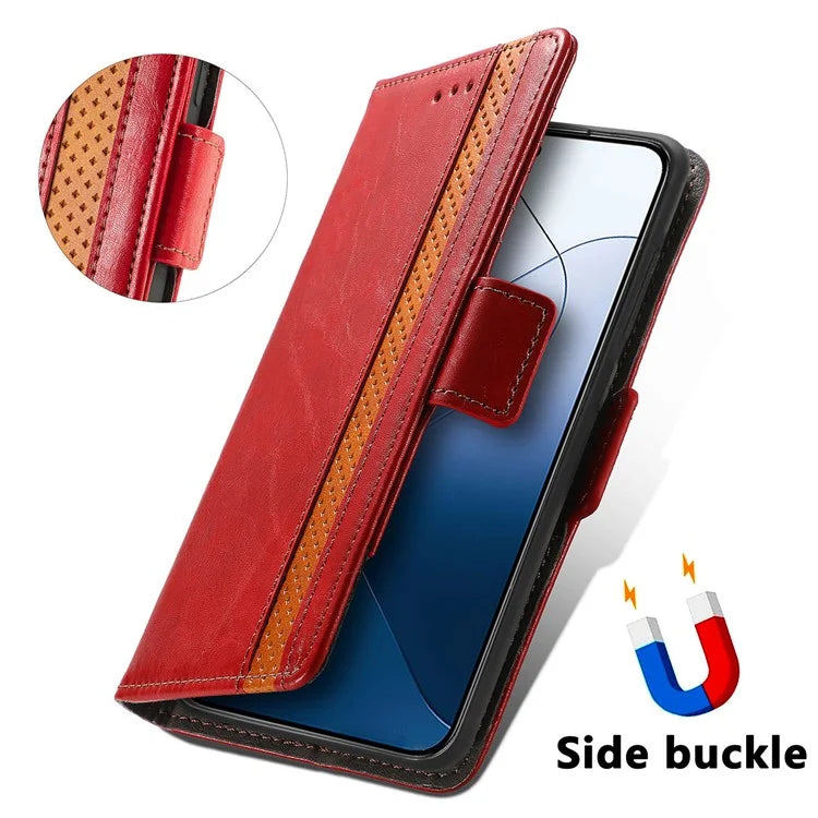 CASENEO 002 Series For Xiaomi 14T Pro Case Stand Wallet Splicing PU Leather Cover