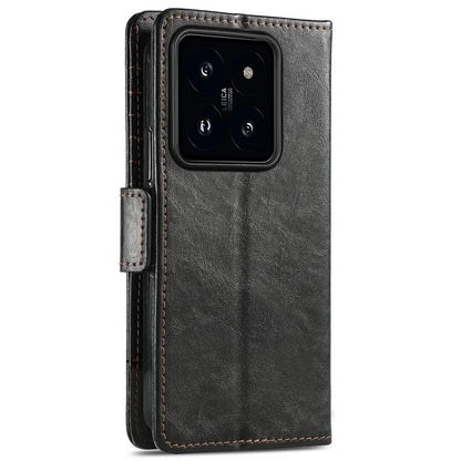 CASENEO 002 Series For Xiaomi 14T Pro Case Stand Wallet Splicing PU Leather Cover