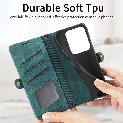 For Xiaomi 14T Pro Case Zipper Wallet Geometry Lines Leather Phone Cover