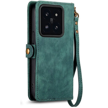 For Xiaomi 14T Pro Case Zipper Wallet Geometry Lines Leather Phone Cover