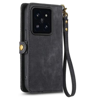 For Xiaomi 14T Pro Case Zipper Wallet Geometry Lines Leather Phone Cover