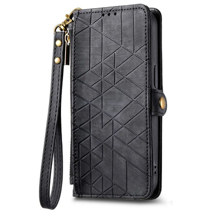 For Xiaomi 14T Pro Case Zipper Wallet Geometry Lines Leather Phone Cover