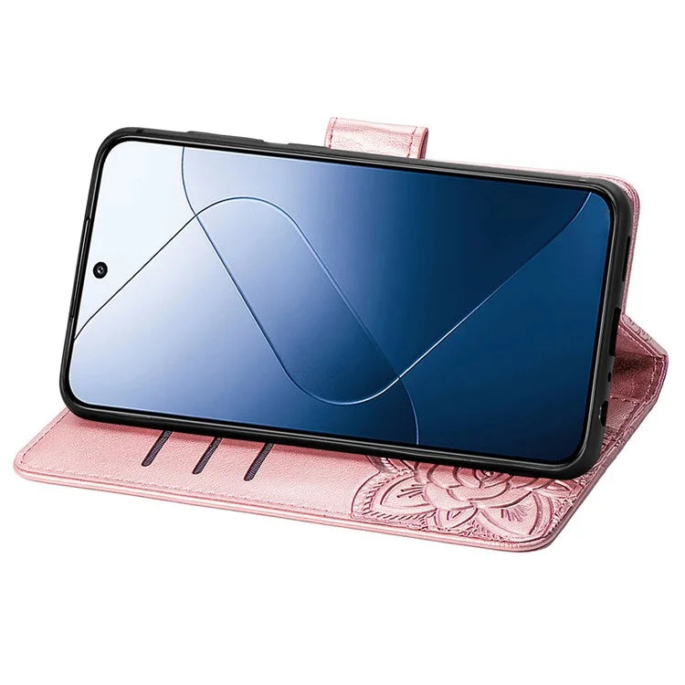 For Xiaomi 14T Pro Case PU Leather Wallet Phone Cover Butterfly Pattern