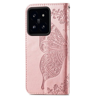 For Xiaomi 14T Pro Case PU Leather Wallet Phone Cover Butterfly Pattern