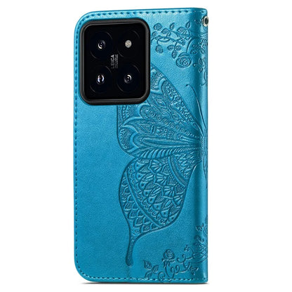 For Xiaomi 14T Pro Case PU Leather Wallet Phone Cover Butterfly Pattern