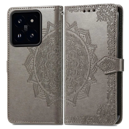 For Xiaomi 14T Pro Case Mandala Embossed Design Leather Wallet Phone Cover