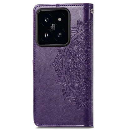 For Xiaomi 14T Pro Case Mandala Embossed Design Leather Wallet Phone Cover