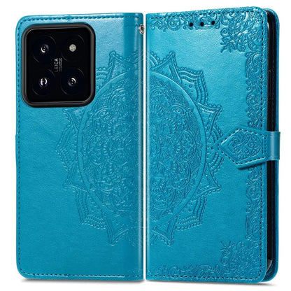 For Xiaomi 14T Pro Case Mandala Embossed Design Leather Wallet Phone Cover